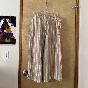 Madewell Smocked Huston Linen Crop Pants